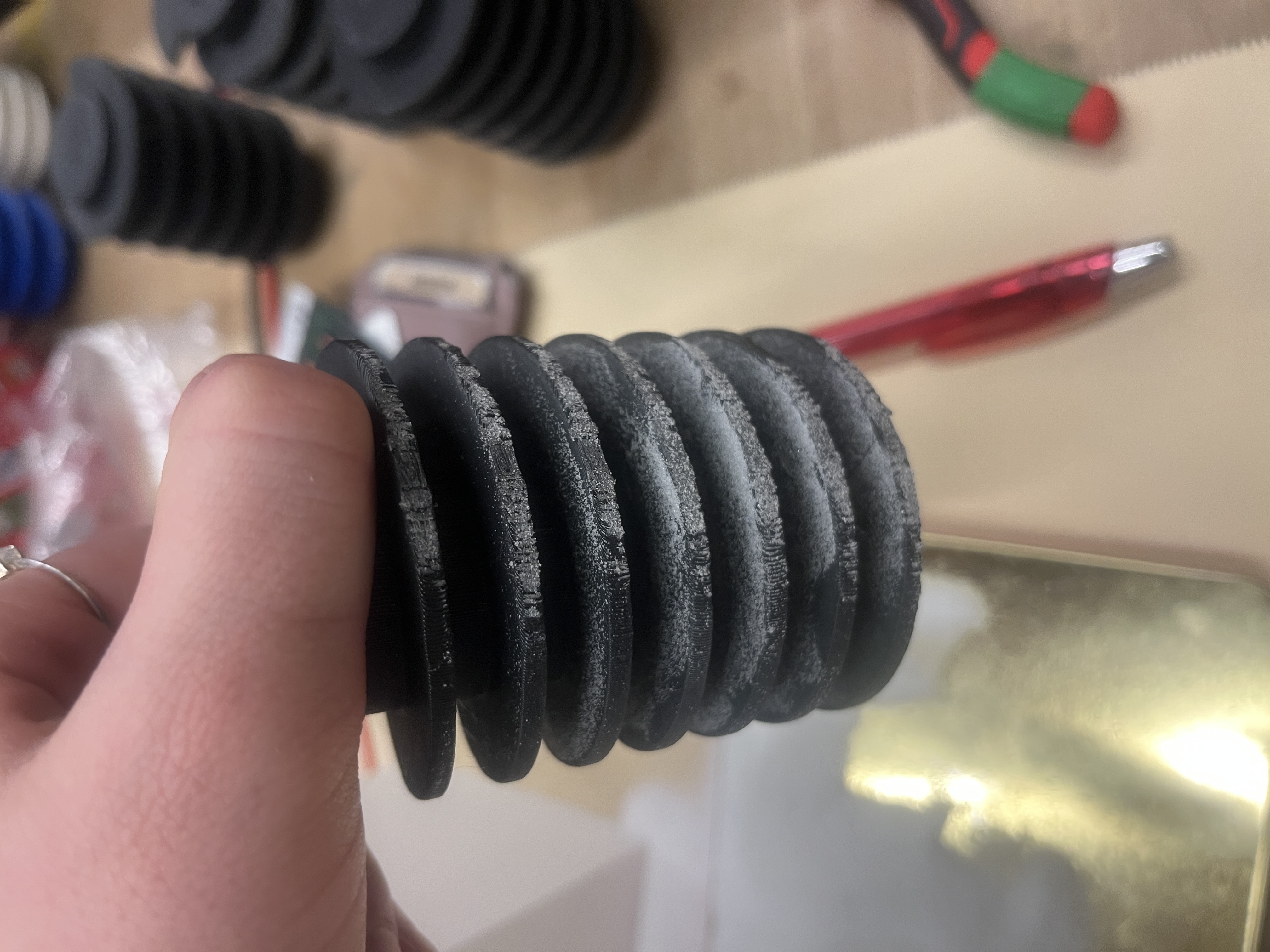 Auger wear and salt powder residue